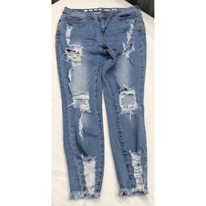 S.O.N.G. Curvy Womens High Rise Skinny Ankle Size 11/30 Jean Pants Blue Stretchy